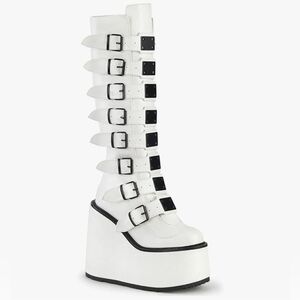 White demonia boots